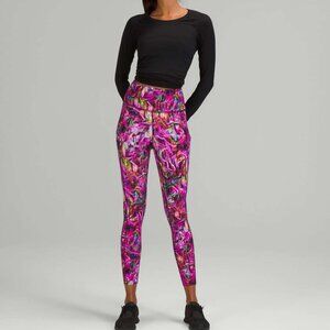 Lululemon Fast and Free High-Rise Tight 25" Hyper Flow Pink Multi, size 6